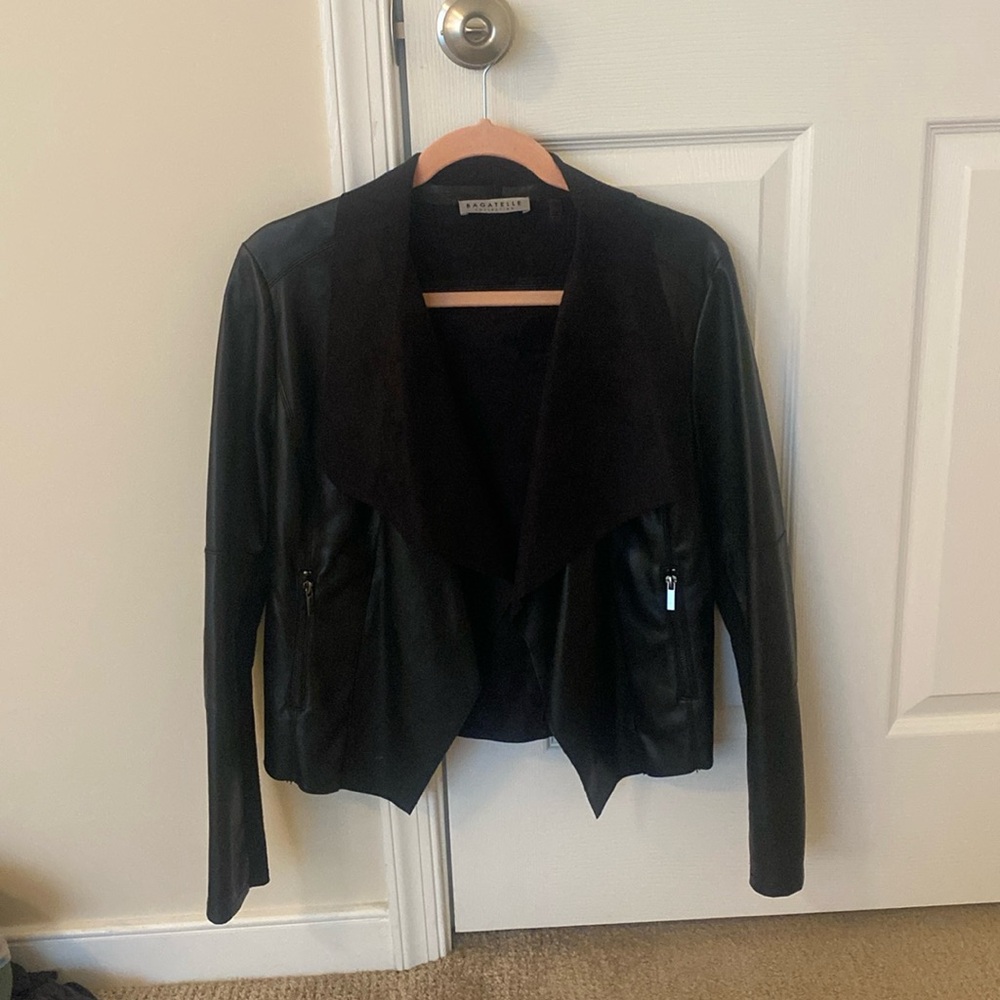 Bagatelle collection leather jacket with felt interior